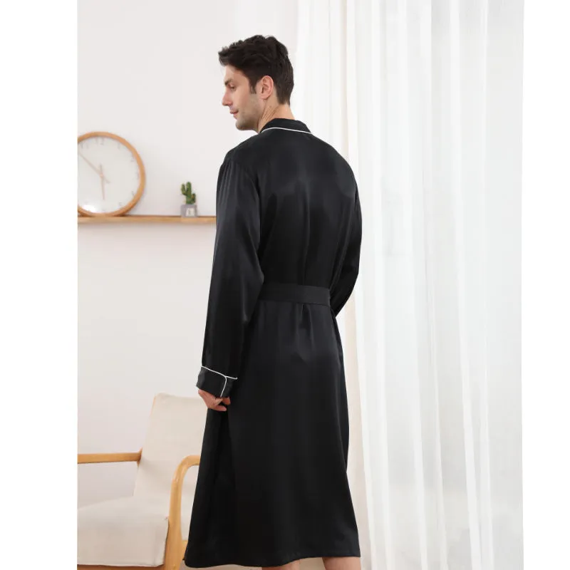 100% Mulberry silk silk pajamas men's robe