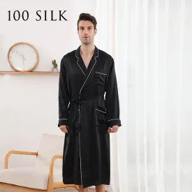 100% Mulberry silk silk pajamas men's robe