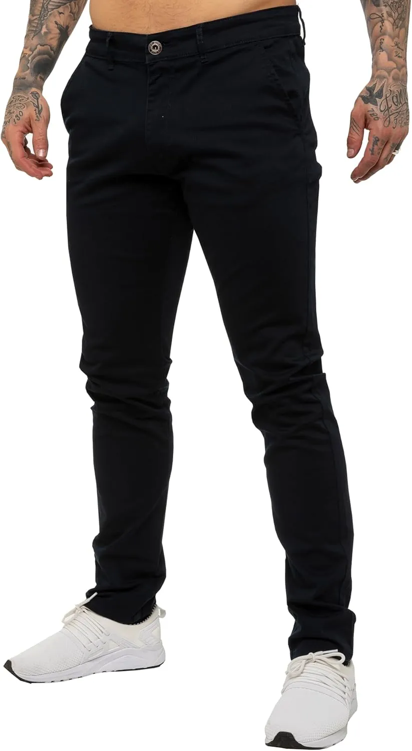 989Z ENZO Mens Slim Fit Stretch Chino Jeans Casual Cotton Trousers Pants