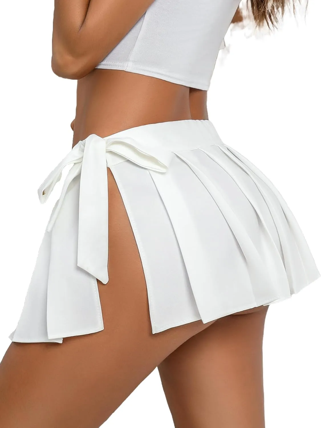 Avidlove Women Sexy Pleated Mini Skirt Role Play Solid Lingerie Skirts