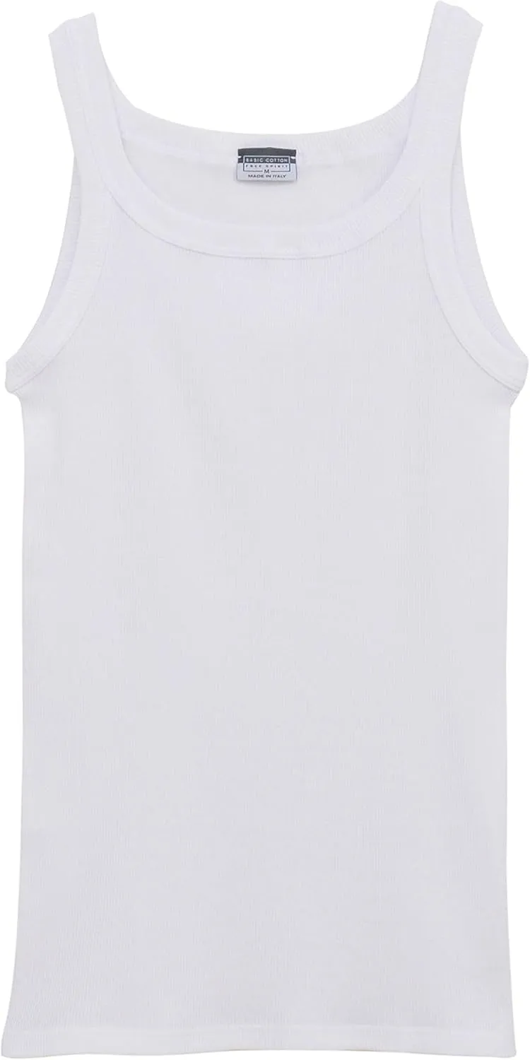 free spirit Basic Cotton Premium Quality 100% Ribbed Cotton Men's Muscle Tank Top. Proudly Made in Italy.