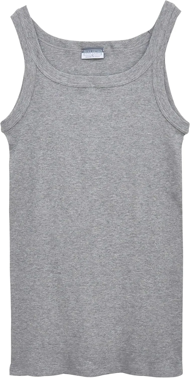 free spirit Basic Cotton Premium Quality 100% Ribbed Cotton Men's Muscle Tank Top. Proudly Made in Italy.