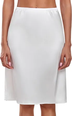 Half Slips for Women Satin Slip Skirt Anti-Static Under Dresses Non Cling Underskirt