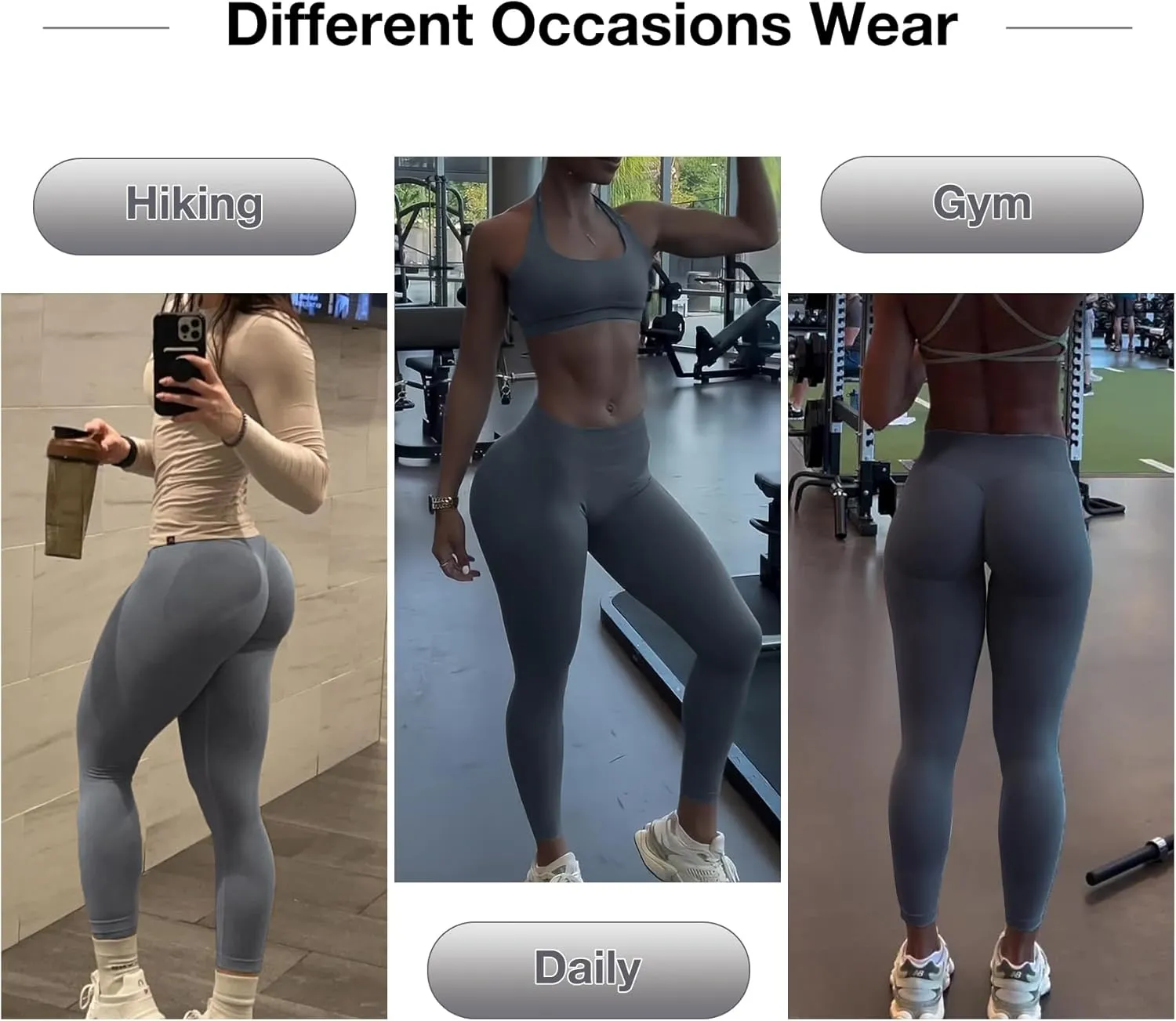 Impact Hidden Scrunch Butt Leggings for Women Mid Low Waist Gym Workout Legging Tummy Control Booty Lifting Yoga Pants