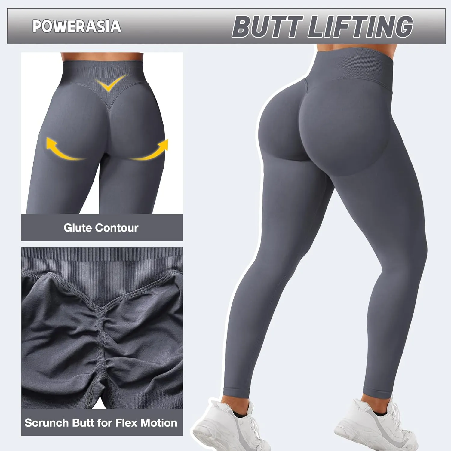 Impact Hidden Scrunch Butt Leggings for Women Mid Low Waist Gym Workout Legging Tummy Control Booty Lifting Yoga Pants