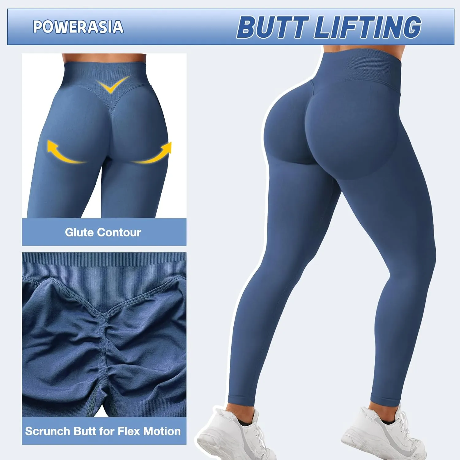 Impact Hidden Scrunch Butt Leggings for Women Mid Low Waist Gym Workout Legging Tummy Control Booty Lifting Yoga Pants