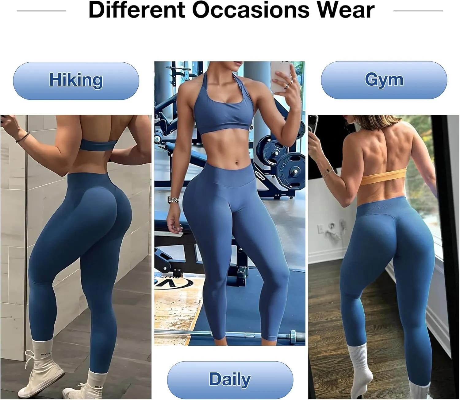 Impact Hidden Scrunch Butt Leggings for Women Mid Low Waist Gym Workout Legging Tummy Control Booty Lifting Yoga Pants