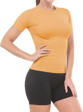 MathCat Workout Shirts for Women Short Sleeve, Workout Tops for Women, Quick Dry Gym Athletic TopsSeamless Yoga Shirts
