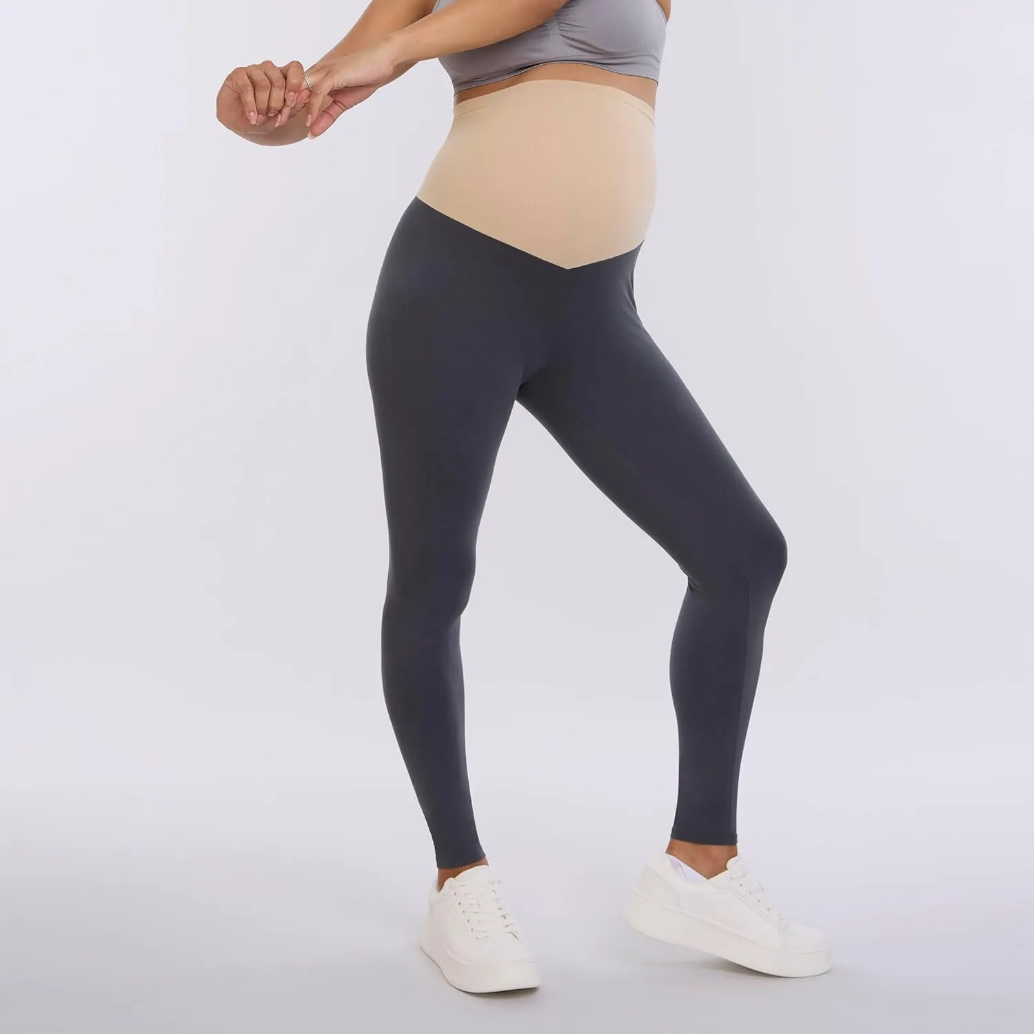 Motherhood Maternity Women's Essential Stretch Full Length Secret Fit Over The Belly Pregnancy Legging
