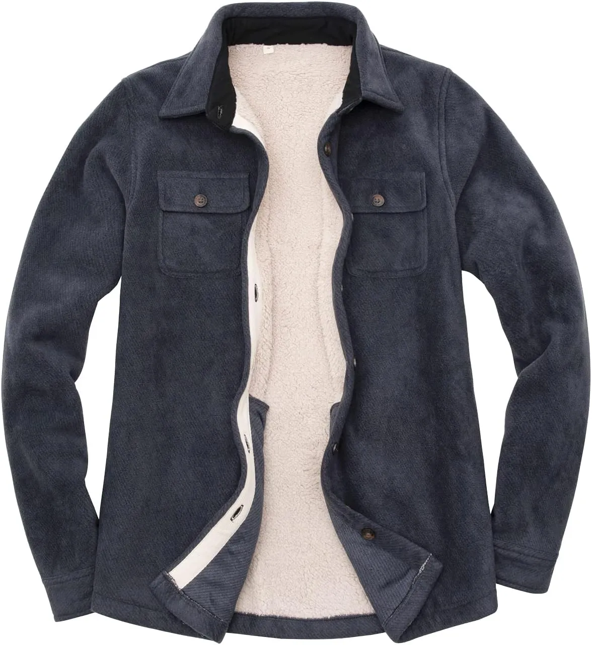 ThCreasa Womens Sherpa Fleece Lined Flannel Shirt Jacket Warm Button Up Plaid Shirt Jac (Sherpa Fleece Throughout)
