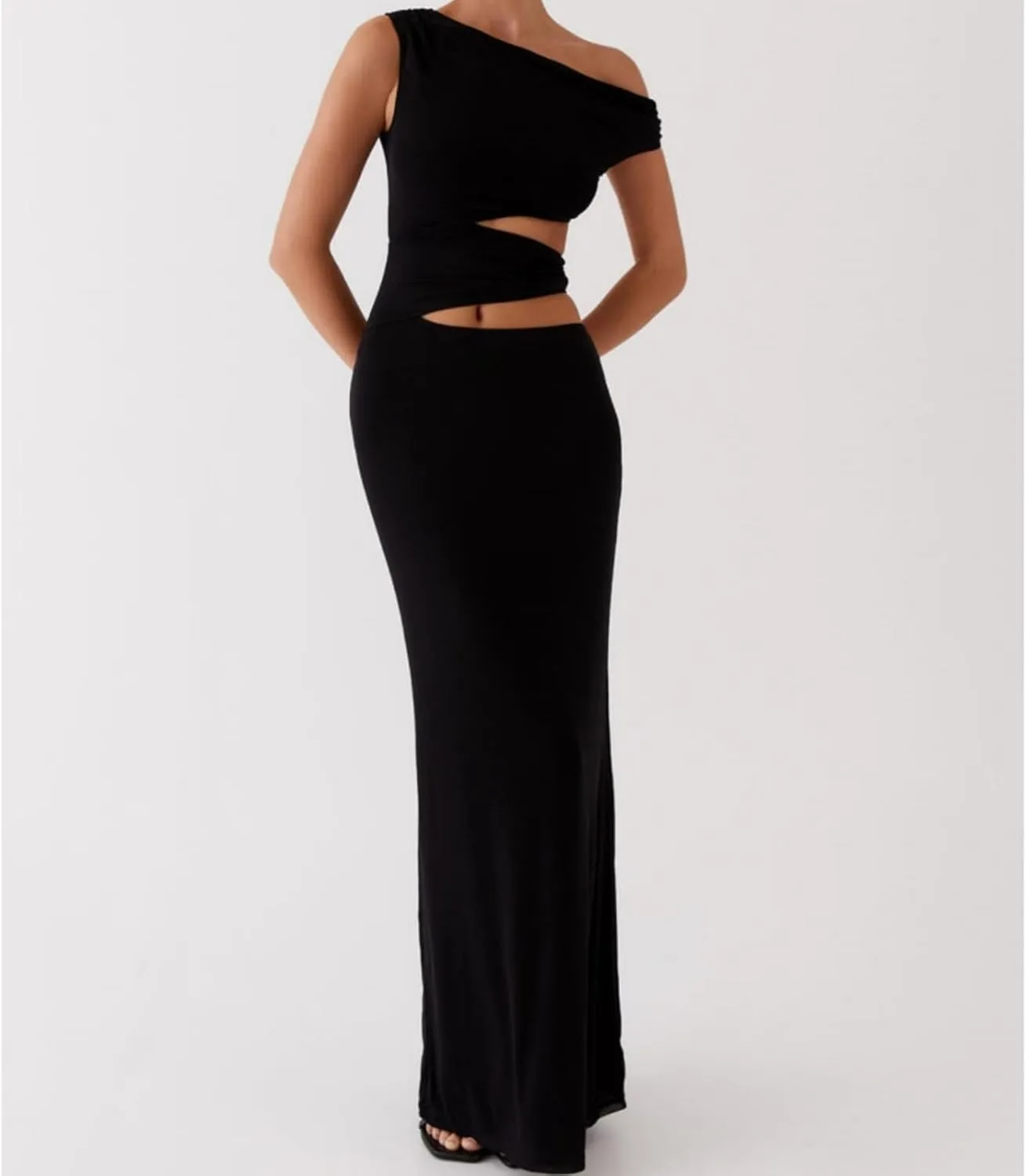 Women's Slip Maxi Dress Knit Sexy Lounge Low Cut Sleeveless Backless Hollow Ribbed Bodycon Dresses Long Dress