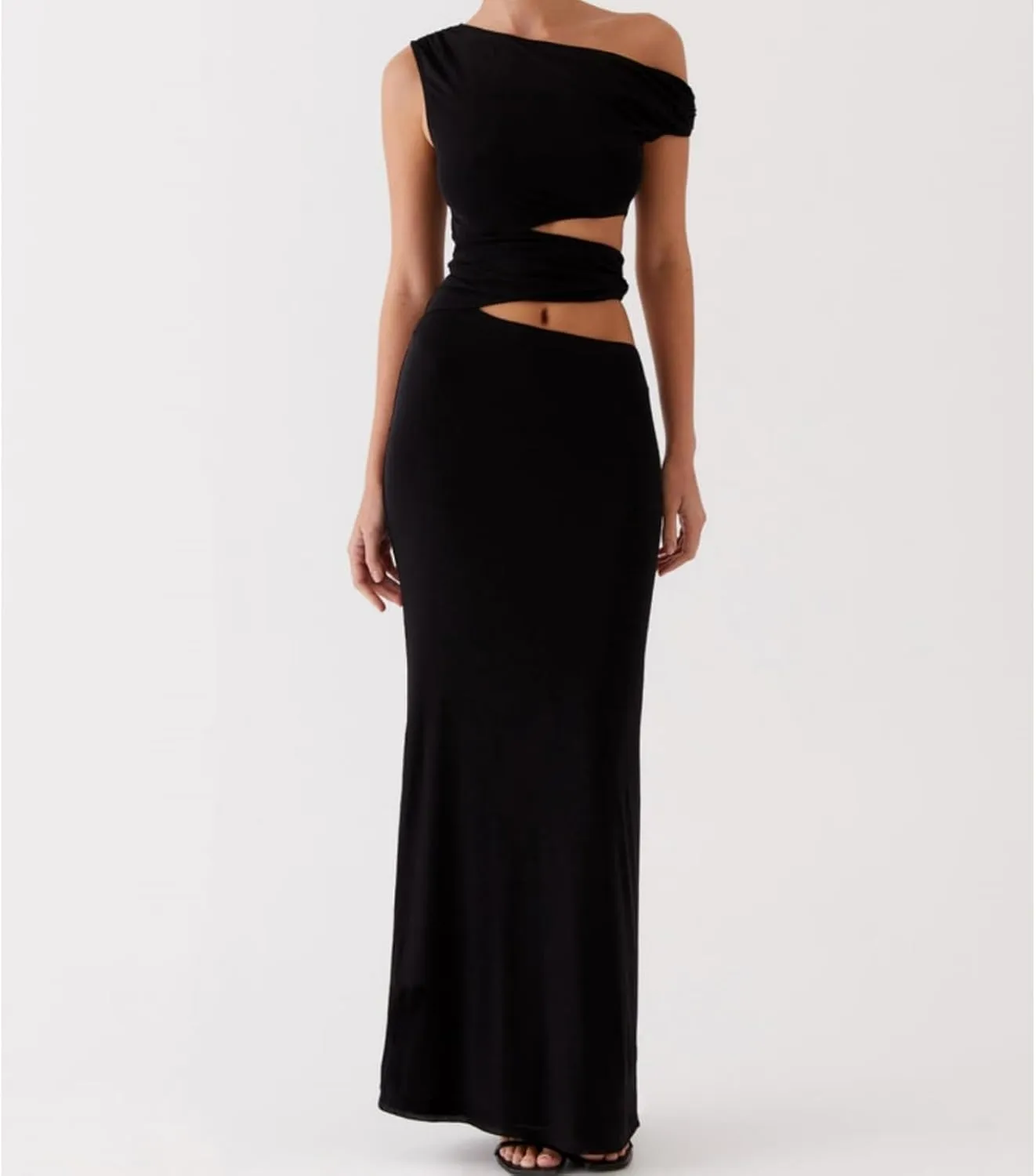 Women's Slip Maxi Dress Knit Sexy Lounge Low Cut Sleeveless Backless Hollow Ribbed Bodycon Dresses Long Dress